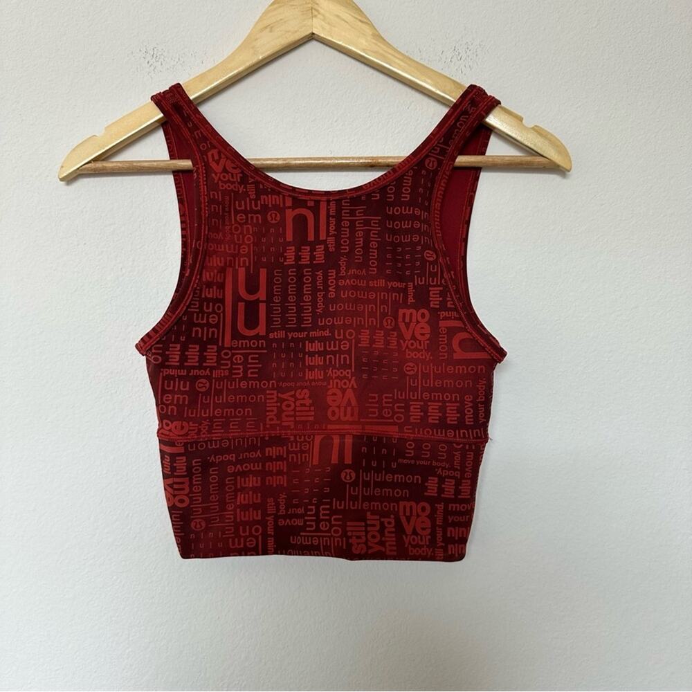 Lululemon Pivot Tank Top Womens 4 Maroon Athletic Gym AOP